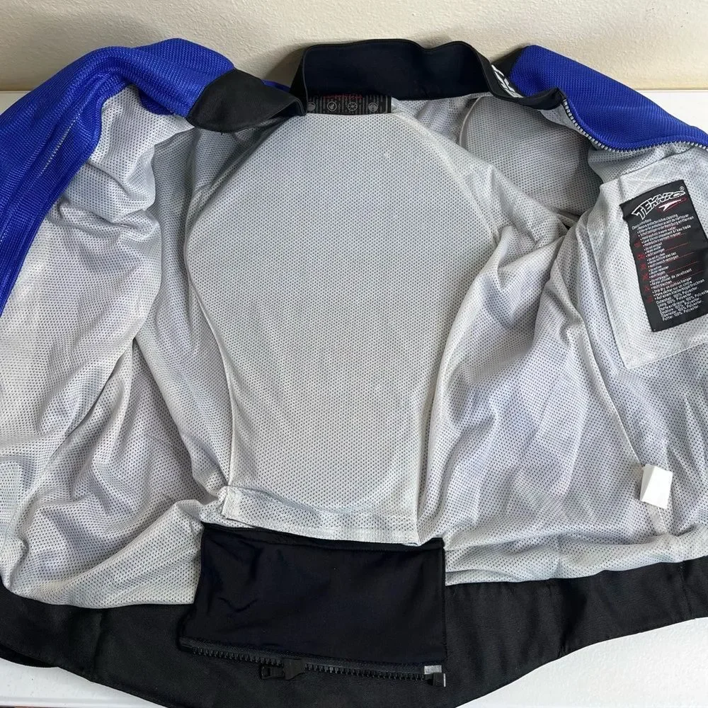 Teknic Padded Motorcycle Jacket Blue Black Adventure Riding Moto Armor Men 44